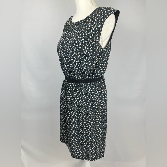 Ann Taylor LOFT Dress Sleeveless Leaf Print Lightweight Defined Waist Small - Picture 6 of 10